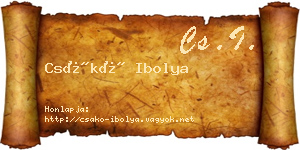 Csákó Ibolya névjegykártya