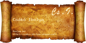 Csákó Ibolya névjegykártya
